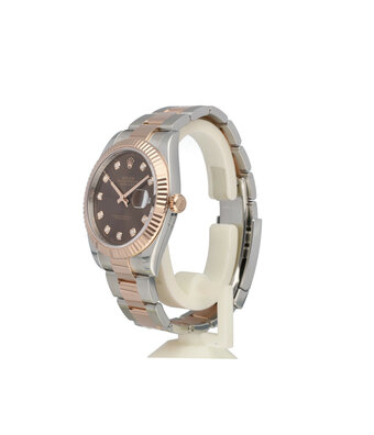 Rolex Datejust 41 - 2024 box + papers | steel - rose gold choco diamond Oyster