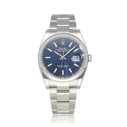Datejust 36 - 2024 box + papers | steel blue motif - fluted - block Oyster