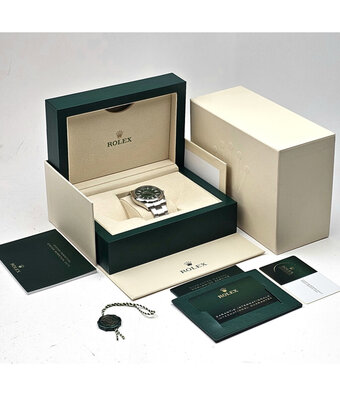 Rolex Oyster Perpetual 41 steel green domed Oyster - Bulbasaur - 2023 B+P | NEW ROLEX SERVICE