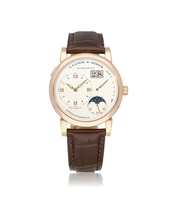 A.Lange & Söhne Lange 1 Moon Phase 39 NEW LANGE STRAP - 2016 box + papers | rose gold silver
