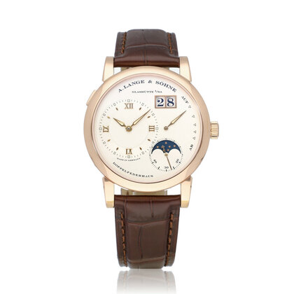 Lange 1 Moon Phase 39 NEW LANGE STRAP - 2016 box + papers | rose gold silver