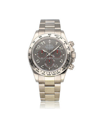 Rolex Daytona  40 grey 2009 box + papers | chrono white gold red slate racing
