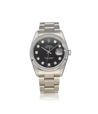 Rolex Datejust 36 NEW ROLEX SERIVICE  - 2004 + box | steel black diamond Oyster