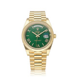 Rolex Day-Date 40 - green 2024 box + papers | yellow gold flat / money President