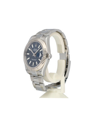 Rolex Datejust II 41 blue Oyster 2016 box + papers | steel - white gold fluted