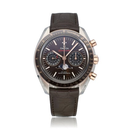 Speedmaster Moonwatch Moonphase 44 steel rose gold brown 2023 box + papers