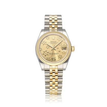 Datejust  2015 B+P | steel - yellow gold floral champagne concealed Jubilee