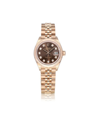 Rolex Lady-Datejust 28 rose gold UNWORN choco diamond Jubilee 2023 box + papers
