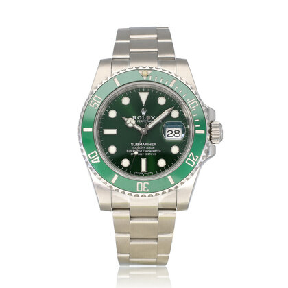 Submariner Date 40 NEW ROLEX SERVICE - 2017 B+P | steel green - Hulk ceramic