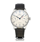 IWC Portugieser Automatic 7 days Power Reserve 42 steel silver 7-days black alligator strap +