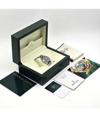 Rolex Air-king 34 NEW ROLEX SERVICE - 2005 box + papers  | steel blue Oyster