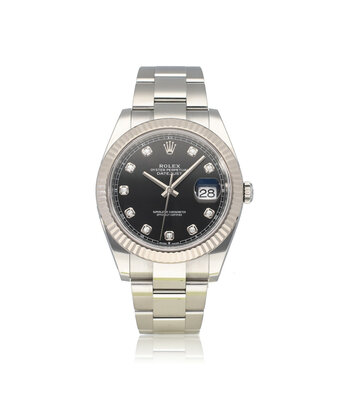 Rolex Datejust 41 2024 box + papers | steel - white gold black diamond Oyster