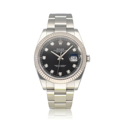 Datejust 41 2024 box + papers | steel - white gold black diamond Oyster