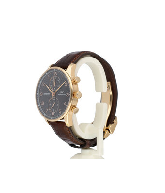 IWC Portugieser Chronograph Rattrapante 41 NEW IWC STRAP - 2004 box + papers | rose black alli