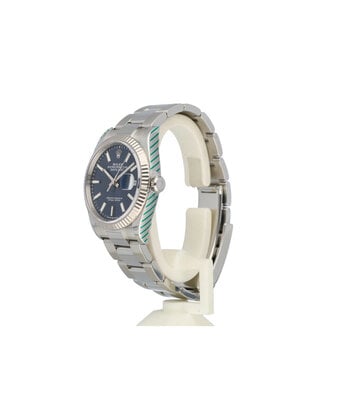 Rolex Datejust 36 NEW ROLEX SERVICE - 2019 B+P | steel - white gold blue Oyster