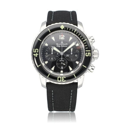 Fifty Fathoms Chronograph Flyback 45 steel 2022 box + papers