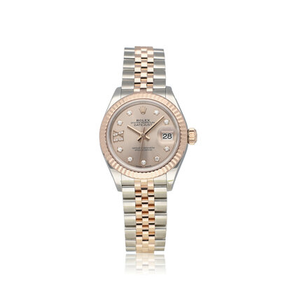 Lady-Datejust 28 NEW ROLEX SERVICE - 2017 B+P | steel - rose gold Jubilee sundust diamond