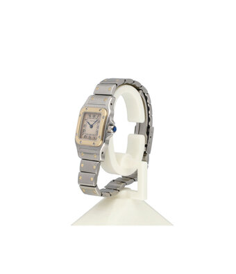 Cartier Santos de Cartier Galbée 24 steel / yellow gold white roman