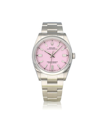 Rolex Oyster Perpetual 36 2023 box + papers | candy pink Mew steel domed Oyster