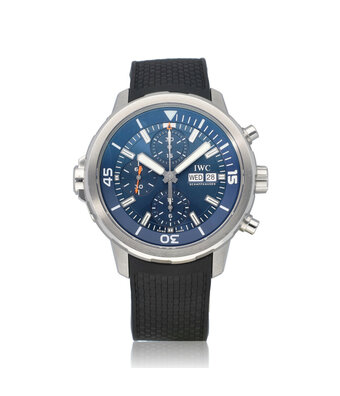 IWC Aquatimer Chronograph Edition Expedition Jacques Cousteau 44 2019 + papers | steel blue ru