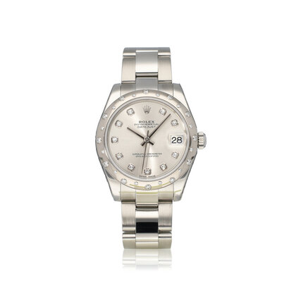 Datejust 31 NEW ROLEX SERVICE -  2018 B+P | steel silver diamond Oyster