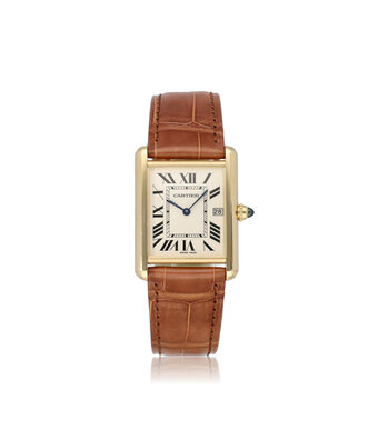 Cartier Tank Louis Cartier LM NEW CARTIER STRAP - 2007 B+P | ref. 2441 | yellow gold silver