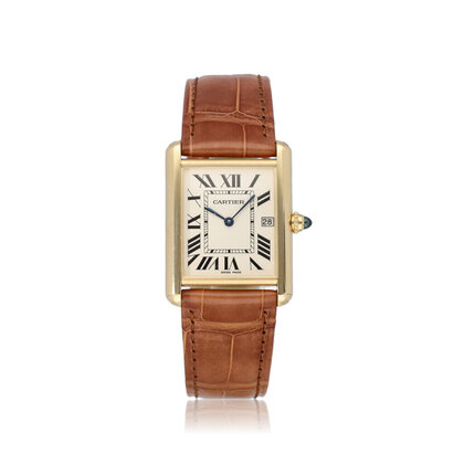 Tank Louis Cartier LM NEW CARTIER STRAP - 2007 B+P | ref. 2441 | yellow gold silver