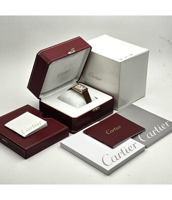 Cartier Tank Louis Cartier LM NEW CARTIER STRAP - 2007 B+P | ref. 2441 | yellow gold silver