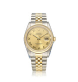 Rolex Datejust 36 2002 box + papers steel - gold champagne roman tight Jubilee