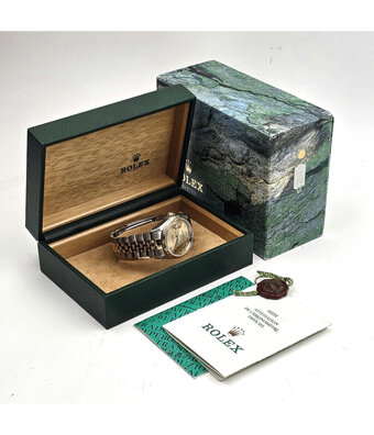 Rolex Datejust 36 2002 box + papers steel - gold champagne roman tight Jubilee