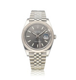 Rolex Datejust 41 NEW ROLEX SERVICE - 2023 B+P | steel - white gold silver index fluted Jubilee