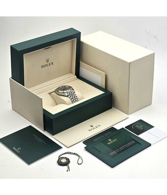 Rolex Datejust 41 NEW ROLEX SERVICE - 2023 B+P | steel - white gold silver index fluted Jubilee