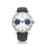 IWC Portugieser Automatic 42 2022 B+P | steel white blue alligator leather