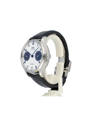 IWC Portugieser Automatic 42 2022 B+P | steel white blue alligator leather