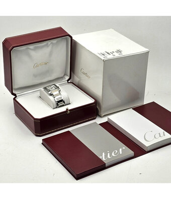 Cartier Tank Française LM 2008 box + papers | steel yellow gold - silver large LM