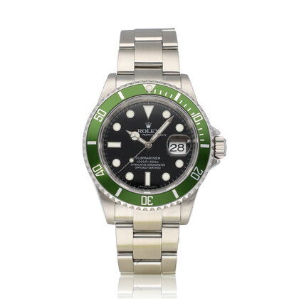 Submariner Date 40 NEW ROLEX SERVICE - 2008 | steel Kermit - Green - V-serial - RRR - reha