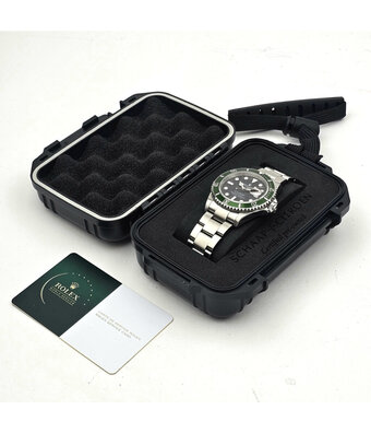 Rolex Submariner Date 40 NEW ROLEX SERVICE - 2008 | steel Kermit - Green - V-serial - RRR - reha