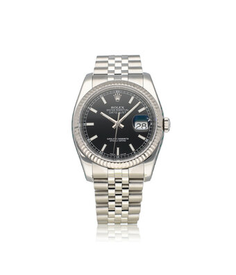 Rolex Datejust 36 NEW ROLEX SERVICE  - 2012 + papers | steel - white gold black roulette Jubilee