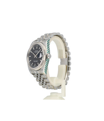 Rolex Datejust 36 NEW ROLEX SERVICE  - 2012 + papers | steel - white gold black roulette Jubilee