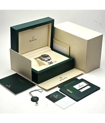 Rolex Datejust 36 NEW ROLEX SERVICE - 2016 B+P | steel - white gold diamond black Oyster