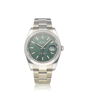 Rolex Datejust 41 2023 box + papers | steel mint green fluted domed blocks Oyster