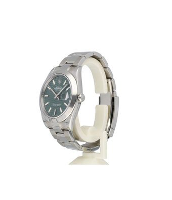 Rolex Datejust 41 2023 box + papers | steel mint green fluted domed blocks Oyster