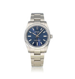 Rolex Oyster Perpetual 34 2022 + papers | steel blue index domed Oyster