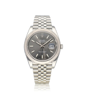 Rolex Datejust II 41 NEW ROELX SERVICE | steel - white gold rhodium - slate - grey fluted Jubile