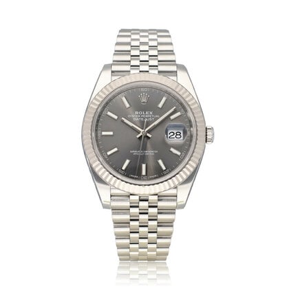 Datejust II 41 NEW ROELX SERVICE | steel - white gold rhodium - slate - grey fluted Jubile