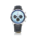 Breitling Navitimer B01 Chronograph 43 steel alligator strap ice blue 2026 box + papers