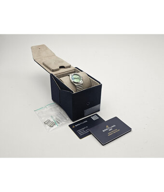 Breitling Chronomat  32 green - mint diamond rouleaux 2024 box + papers