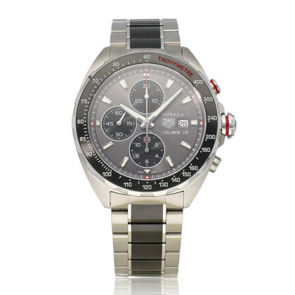 Formula 1  44 steel - ceramic dark grey dial + box