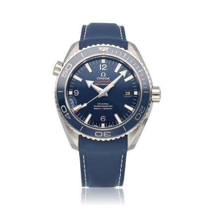 Seamaster Planet Ocean 600M Co-Axial Chronometer 46 titanium blue rubber 2013 box + papers