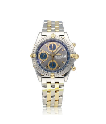 Breitling Chronomat  39 steel - yellow gold blue 2001 box + papers